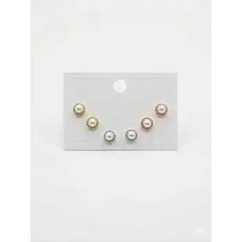 İnci Detaylı Altılı Küpe