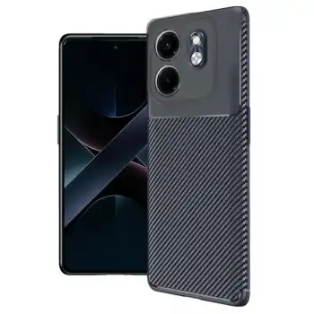 İnfinix Smart 9 Kılıf Auto Focus Karbon Kapak - Lacivert