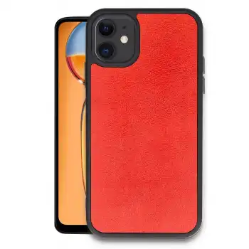 İphone 11 Kılıf Aras Deri Kapak - Kırmızı