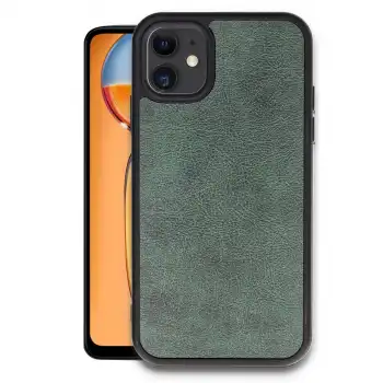 İphone 11 Kılıf Aras Deri Kapak - Koyu Yeşil
