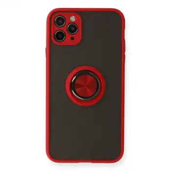 İphone 11 Pro Kılıf Montreal Yüzüklü Silikon Kapak - Kırmızı