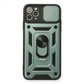 İphone 11 Pro Kılıf Pars Lens Yüzüklü Silikon - Yeşil