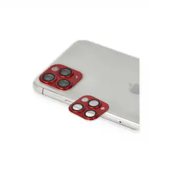 İphone 11 Pro Max Pers Alüminyum Kamera Lens - Kırmızı