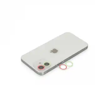 İphone 11 Renkli Kamera Lens Koruma Cam - Yeşil-pembe