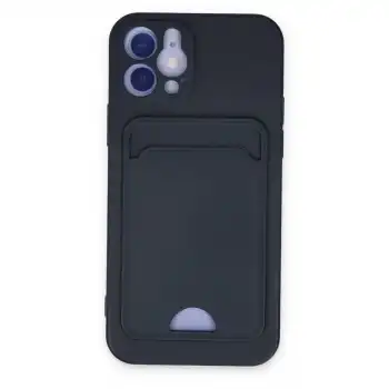 İphone 12 Kılıf Kelvin Kartvizitli Silikon - Lacivert