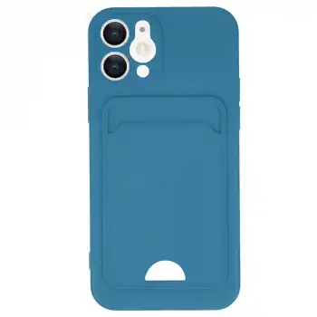 İphone 12 Kılıf Kelvin Kartvizitli Silikon - Mavi