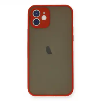 İphone 12 Mini Kılıf Montreal Silikon Kapak - Kırmızı
