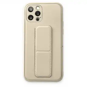 İphone 12 Pro Kılıf Coco Deri Standlı Kapak - Beyaz
