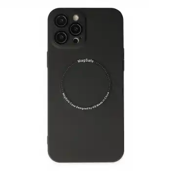 İphone 12 Pro Kılıf Jack Magneticsafe Lens Silikon - Siyah