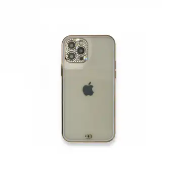 İphone 12 Pro Kılıf Liva Taşlı Silikon - Mor