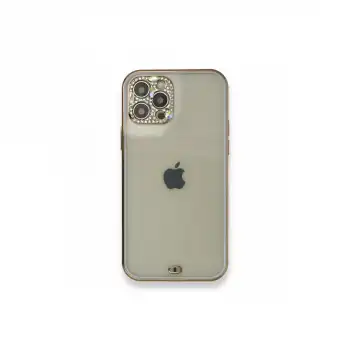 İphone 12 Pro Kılıf Liva Taşlı Silikon - Mor