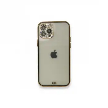 İphone 12 Pro Kılıf Liva Taşlı Silikon - Siyah