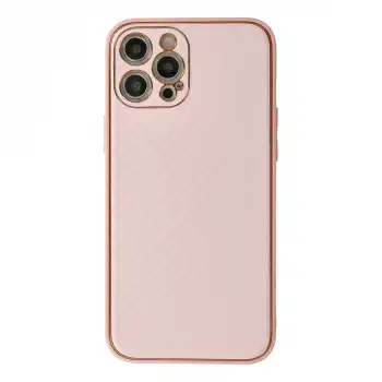 İphone 12 Pro Max Kılıf Coco Karbon Silikon - Pembe