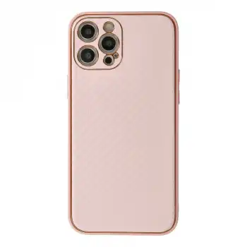 İphone 12 Pro Max Kılıf Coco Karbon Silikon - Pembe