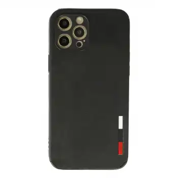 İphone 12 Pro Max Kılıf Loop Deri Silikon - Siyah