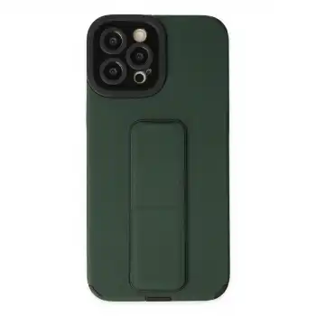 İphone 12 Pro Max Kılıf Mega Standlı Silikon - Yeşil
