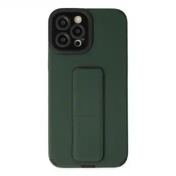 İphone 12 Pro Max Kılıf Mega Standlı Silikon - Yeşil
