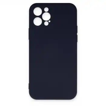 İphone 12 Pro Max Kılıf Nano İçi Kadife Silikon - Lacivert