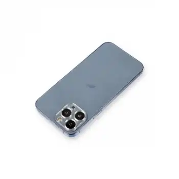 İphone 12 Pro Max Metal Kamera Lens Koruma Cam - Gümüş