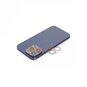 İphone 13 Pro Max Renkli Kamera Lens Koruma Cam - Pembe-mavi