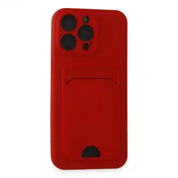 İphone 14 Pro Max Kılıf Kelvin Kartvizitli Silikon - Kırmızı