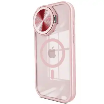 İphone 15 Pro Kılıf Teleskop Lens Magsafe Silikon Kapak - Pembe