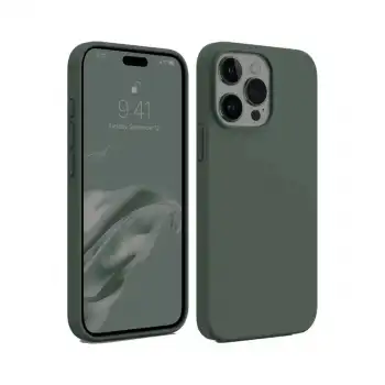 İphone 15 Pro Max Kılıf First Silikon - Koyu Yeşil