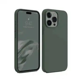 İphone 15 Pro Max Kılıf First Silikon - Koyu Yeşil