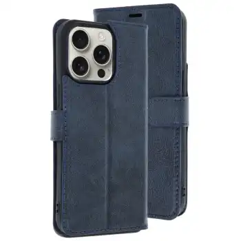 İphone 15 Pro Max Kılıf Trend S Plus Kapaklı Kılıf - Lacivert