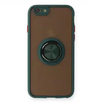 İphone 6 Kılıf Montreal Yüzüklü Silikon Kapak - Yeşil