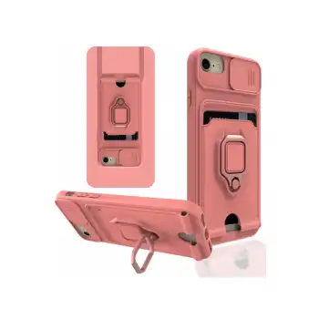 İphone 6 Kılıf Zuma Kartvizitli Yüzüklü Silikon - Pembe