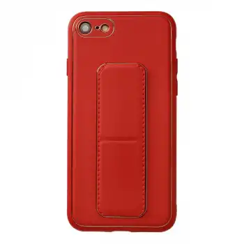 İphone 7 Kılıf Coco Deri Standlı Kapak - Kırmızı