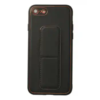 İphone 7 Kılıf Coco Deri Standlı Kapak - Siyah