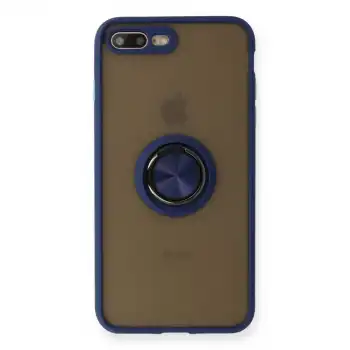 İphone 7 Plus Kılıf Montreal Yüzüklü Silikon Kapak - Lacivert