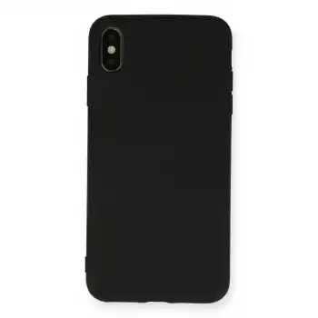İphone Xs Max Kılıf Nano İçi Kadife Silikon - Siyah