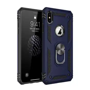 İphone Xs Max Kılıf Sofya Yüzüklü Silikon Kapak - Lacivert