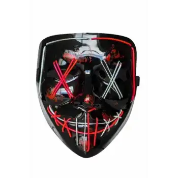 Işıklı Led Maske Parti Eğlence Maskesi Hallowen Neon Maske