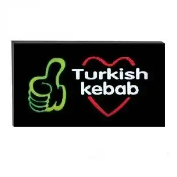 Işıklı Tak Çalıştır Hazır Tabela Turkish Kebap