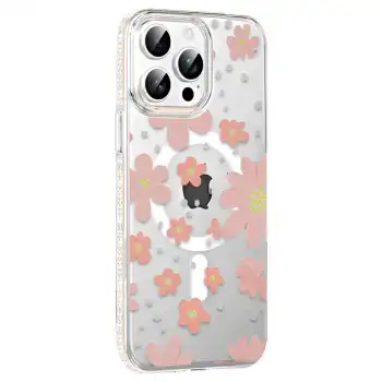 Joko Apple İphone 15 Pro Floral Magsafe Kapak - Pembe