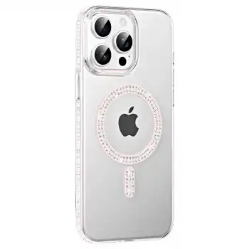 Joko Apple İphone 15 Pro Move Taşlı Magsafe Kapak - Gümüş