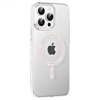 Joko Apple İphone 15 Pro Move Taşlı Magsafe Kapak - Gümüş