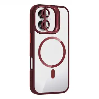 Joko Apple İphone 16 Plus Remim Lensli Magsafe Standlı Kapak - Bordo