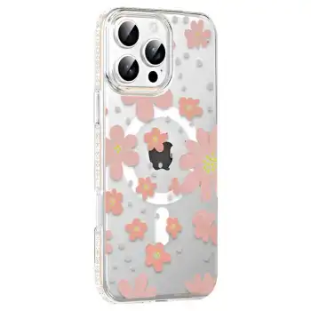 Joko Apple İphone 16 Pro Floral Magsafe Kapak - Pembe