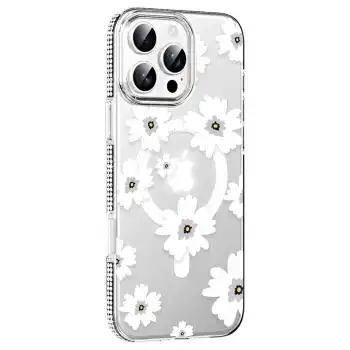 Joko Apple İphone 16 Pro Max Floral Magsafe Kapak - Beyaz