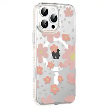 Joko Apple İphone 16 Pro Max Floral Magsafe Kapak - Pembe