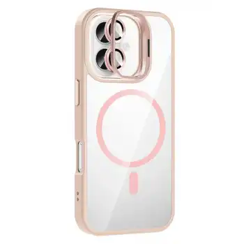Joko Apple İphone 16 Remim Lensli Magsafe Standlı Kapak - Pembe