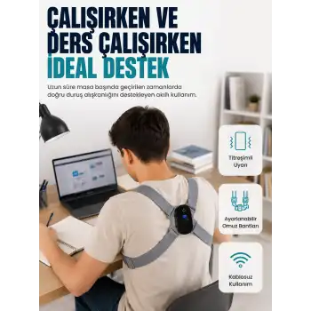 Kablosuz Akıllı Dik Duruş Aparatı Titreşim Hatırlatma Özellikli Destekleyici