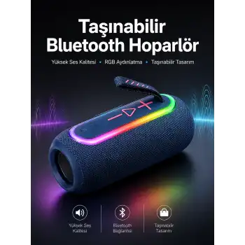 Kablosuz Bluetooth Hoparlör Uzun Pil Ömrü Taşınabilir