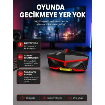 Kablosuz Bluetooth Kulaklık 5.0 Dokunmatik Kontrol Gürültü Engelleme