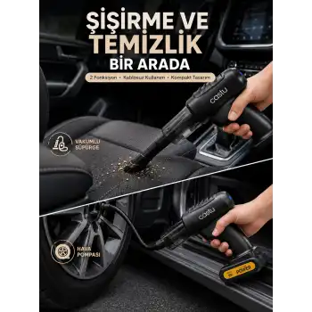 Kablosuz Hava Pompası ve Vakumlu El Süpürgesi